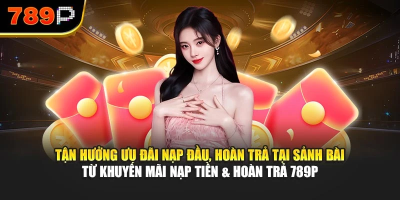 Tận hưởng ưu đãi nạp đầu, hoàn trả tại sảnh bài từ khuyến mãi nạp tiền & hoàn trả 789P